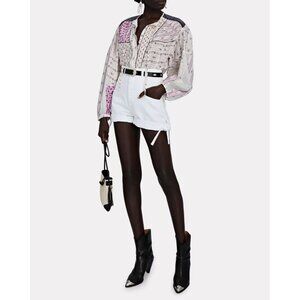 Isabel Marant Etoile "Naesqui" White Denim Shorts, size 34 (fits 0/2)